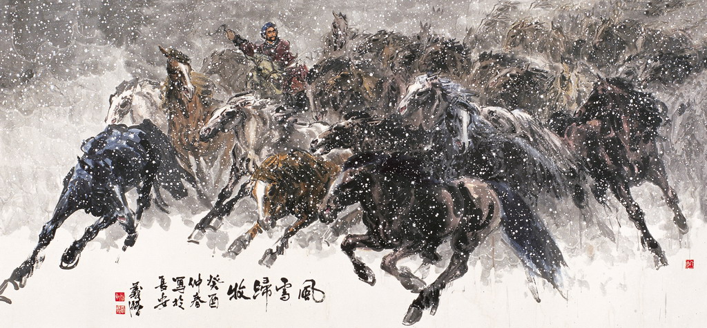 风雪归牧