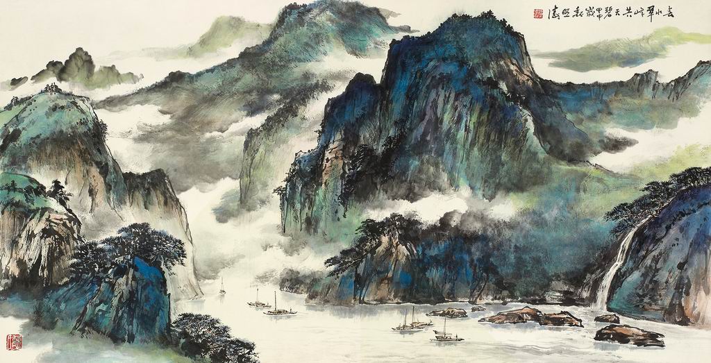水乡三月风光好 镜片 设色纸本 