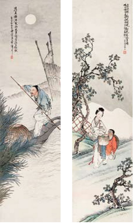 花鸟 镜片 设色纸本 