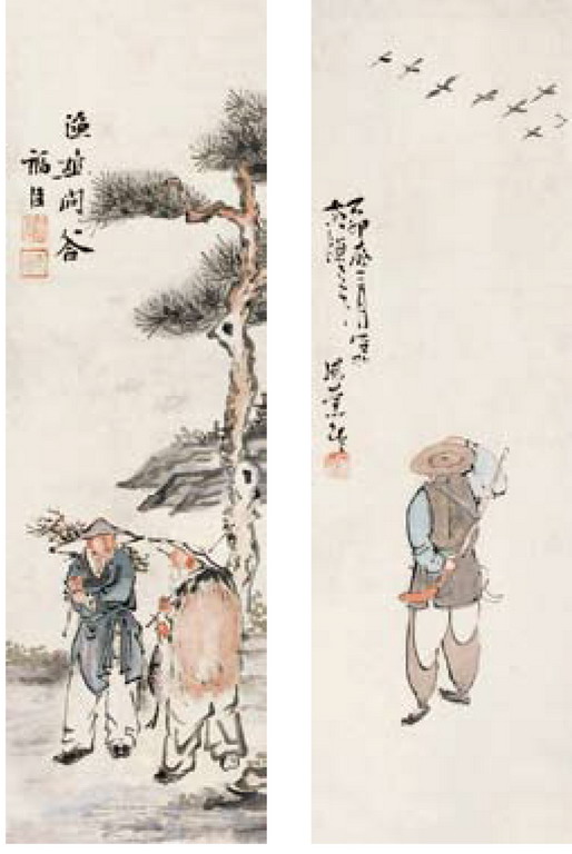 花鸟 立轴 设色纸本 