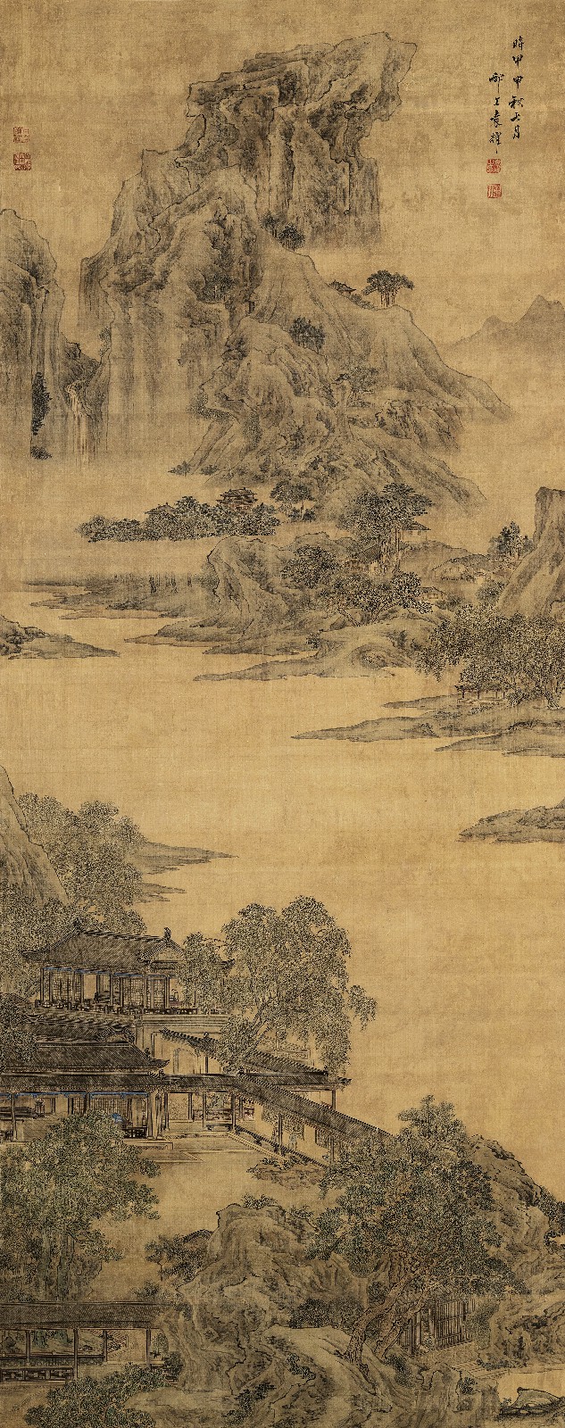 袁耀 1764年作 行宫秋色图 立轴