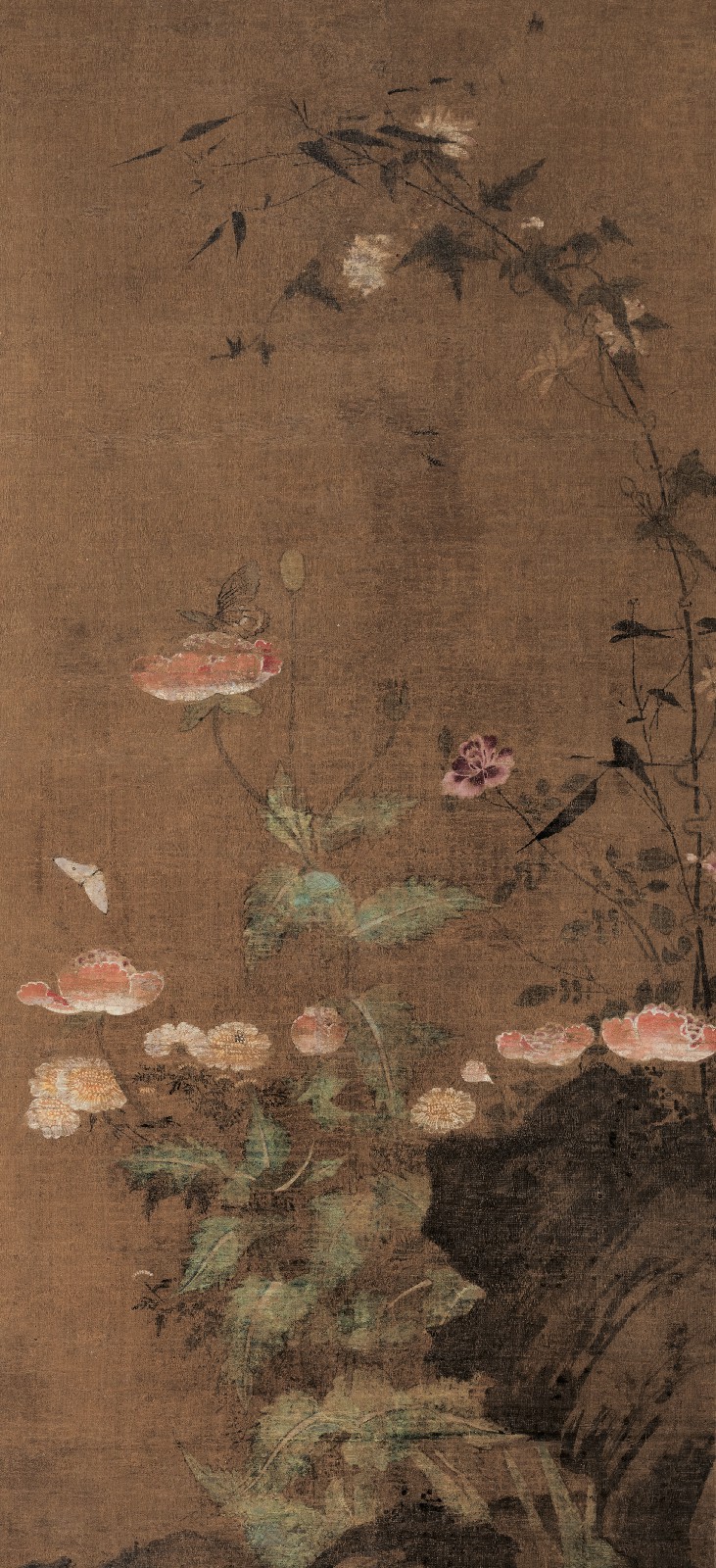 佚名 春蝶园景 立轴
