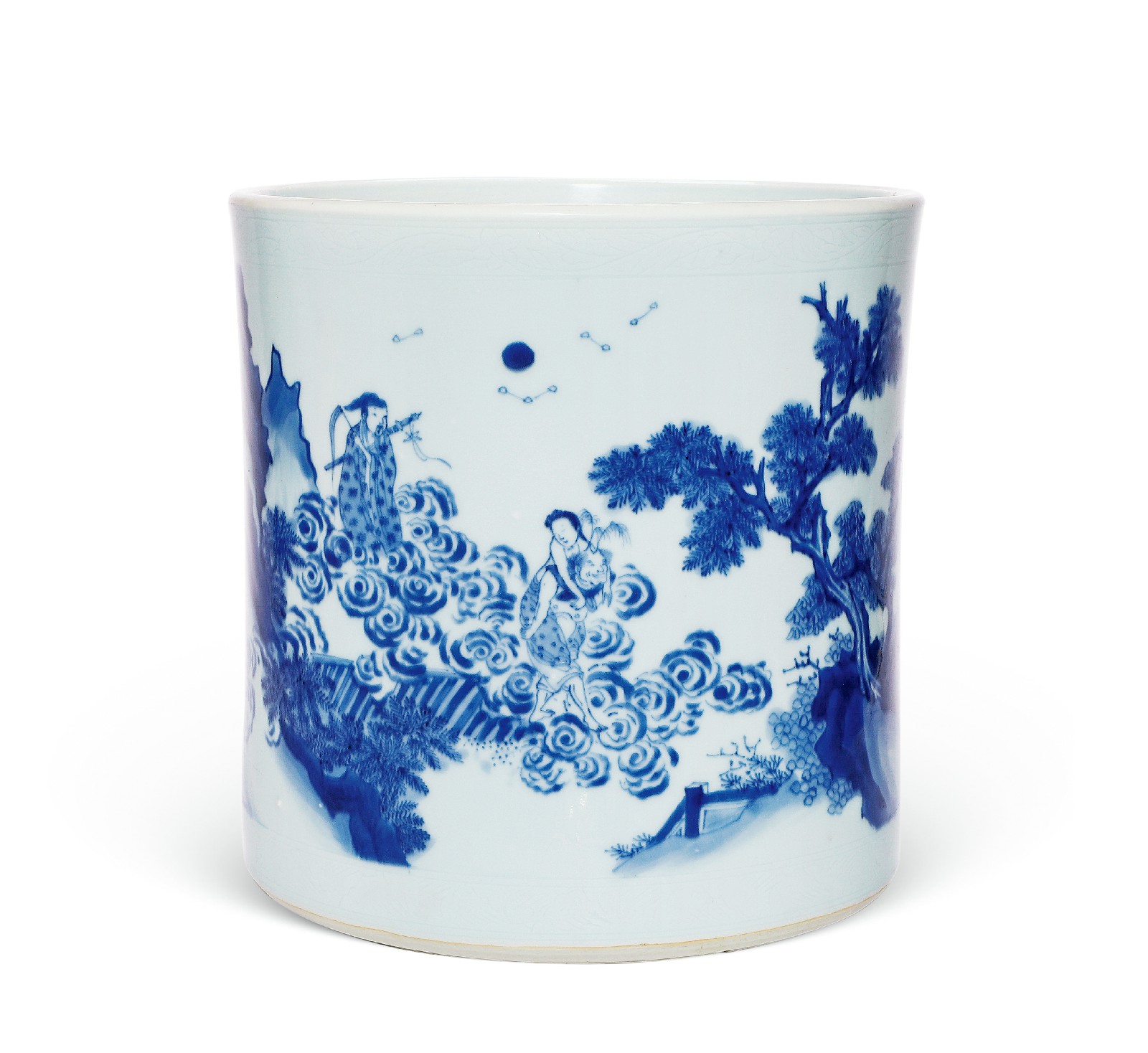 明崇祯 青花青袍记大笔海